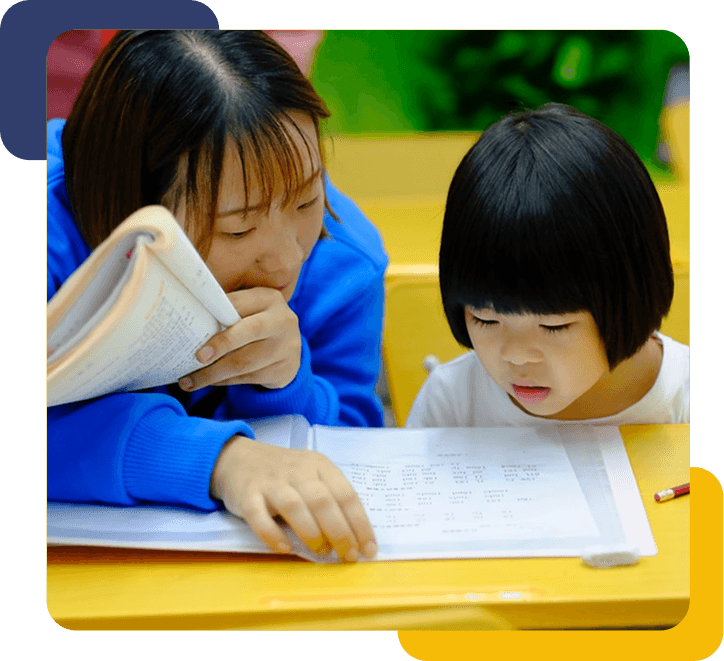 Children studying together for home tutoring