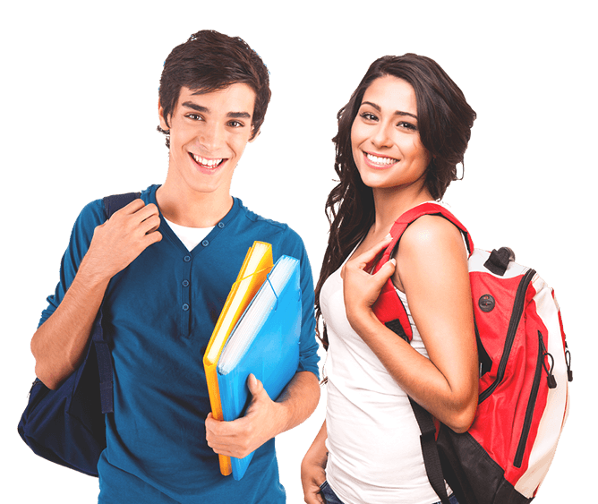 Students with backpacks